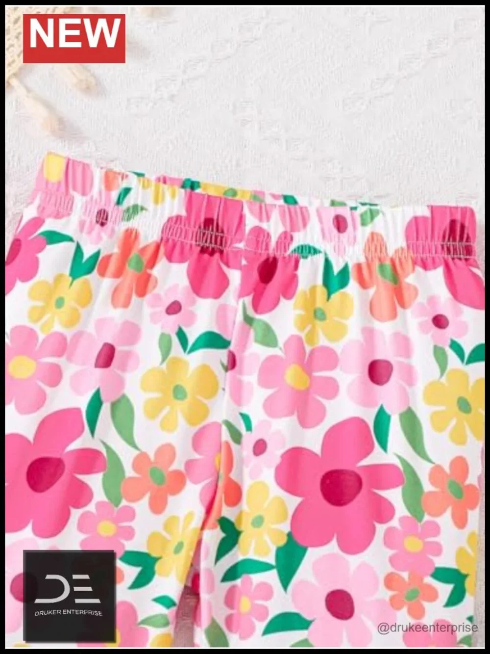 Baby Girl Floral Top & Pants Set Cotton Short Sleeve 2-Piece Outfit